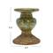 Hello Honey® Distressed Green 2-Tone Sculptural Terracotta Pillar Candle Holder